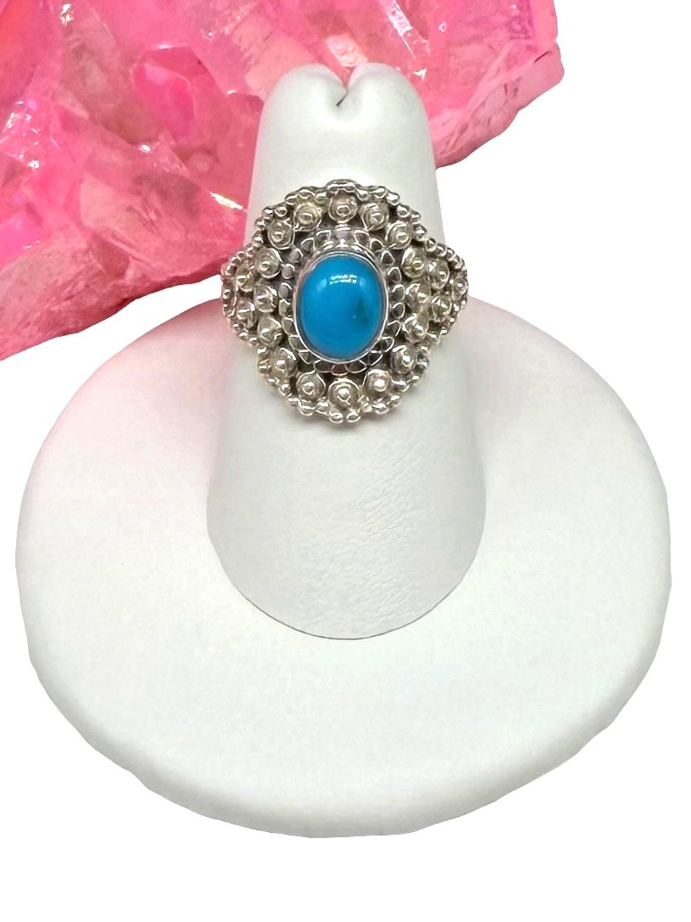 Kingman Turquoise Ring Size 6 Solid 925 Sterling Silver